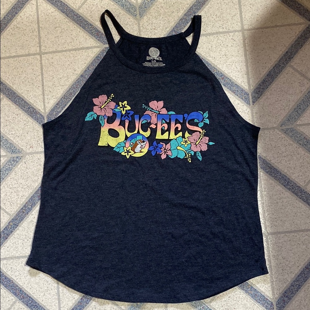 Buc-ee’s Graphic Tank Top Hawaiian Hibiscus Flowers